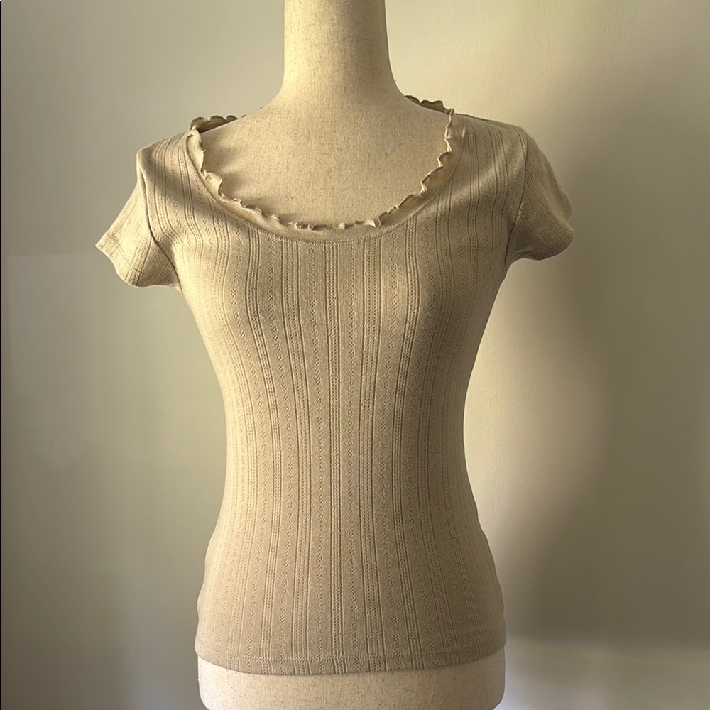 NWT Topshop Ruffle Trim Shirt